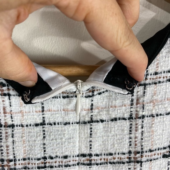 Liz Claiborne Tweed Plaid Window Pane Sleeveless Tank Top Midi Dress Size 16 - Picture 4 of 6